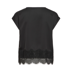 Blusa VIELLETTE in raso con dettaglio in pizzo