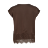 VIELLETTE S/S FULL SATIN LACE TOP - NOOS