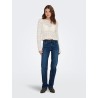 ONLY Jeans straight a vita media in denim scuro