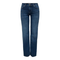 ONLY Jeans straight a vita media in denim scuro