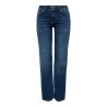 ONLY Jeans straight a vita media in denim scuro