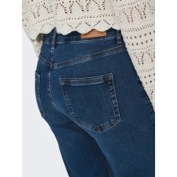 ONLY Straight Jeans Mid-Waist in dunkler Denim-Optik