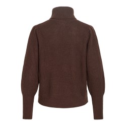 VILOU NEW Stricktop mit Rollkragen und Ballonärmeln