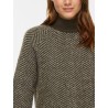 VILORY Stricktop mit hohem Kragen und Raglanärmeln
