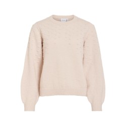 VITULI O-NECK L/S DOT KNIT TOP-NOOS