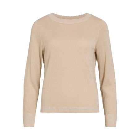 VIGINNY BOATNECK L/S GLITTER KNIT TOP/PB