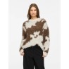 VIVENLA O-NECK L/S JACQUARD KNIT TOP