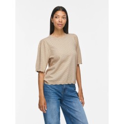 VIEMI O-NECK 2/4 SLEEVE KNIT TOP/TES