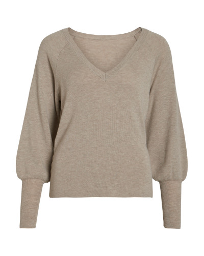 VIMARLA REV L/S V-NECK KNIT TOP/SU