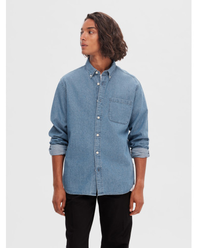 SLHREGRICK-DENIM-NEW SHIRT LS NOOS