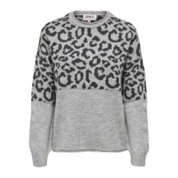 ONLJADE ANIMAL LS O-NECK KNT NOOS
