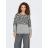 ONLJADE Animal-Strickpullover mit Rundhalsausschnitt