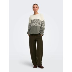 ONLJADE ANIMAL LS O-NECK KNT NOOS