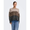 ONLJADE Animal-Strickpullover mit Rundhalsausschnitt
