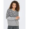 ONLJADE Animal-Strickpullover mit Rundhalsausschnitt