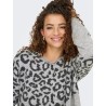 ONLJADE Animal-Strickpullover mit Rundhalsausschnitt