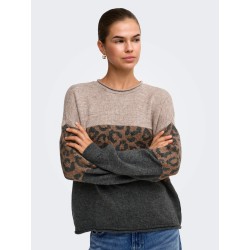 ONLJADE ANIMAL LS O-NECK KNT NOOS