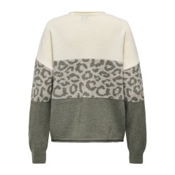ONLJADE ANIMAL LS O-NECK KNT NOOS