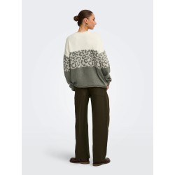 ONLJADE ANIMAL LS O-NECK KNT NOOS