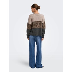 ONLJADE Animal-Strickpullover mit Rundhalsausschnitt