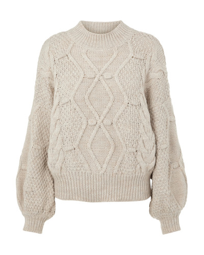 OBJKAMMA CABLE KNIT PULLOVER NOOS