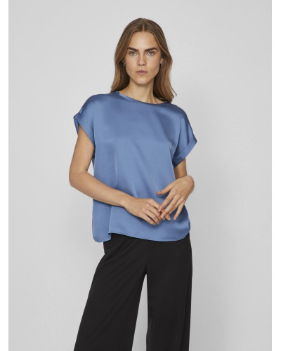 VIELLETTE S/S SATIN TOP - NOOS