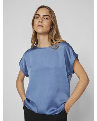 VIELLETTE S/S SATIN TOP - NOOS