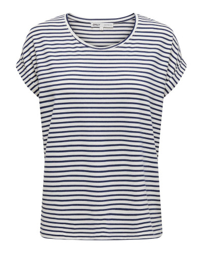 ONLMOSTER STRIPE S/S O-NECK TOP JRS NOOS