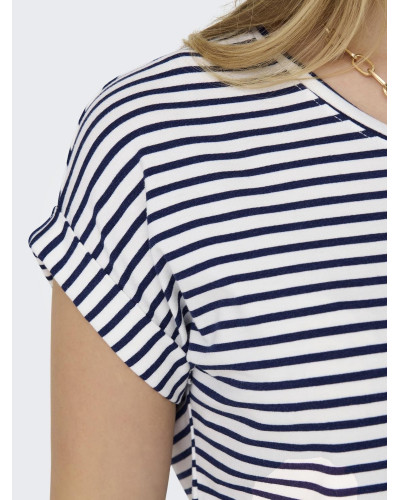 ONLMOSTER STRIPE S/S O-NECK TOP JRS NOOS