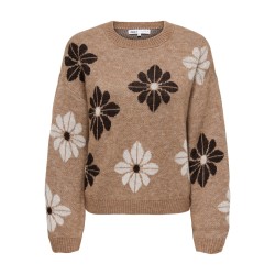 ONLFREESIA LS FLOWER O-NECK KNT NOOS