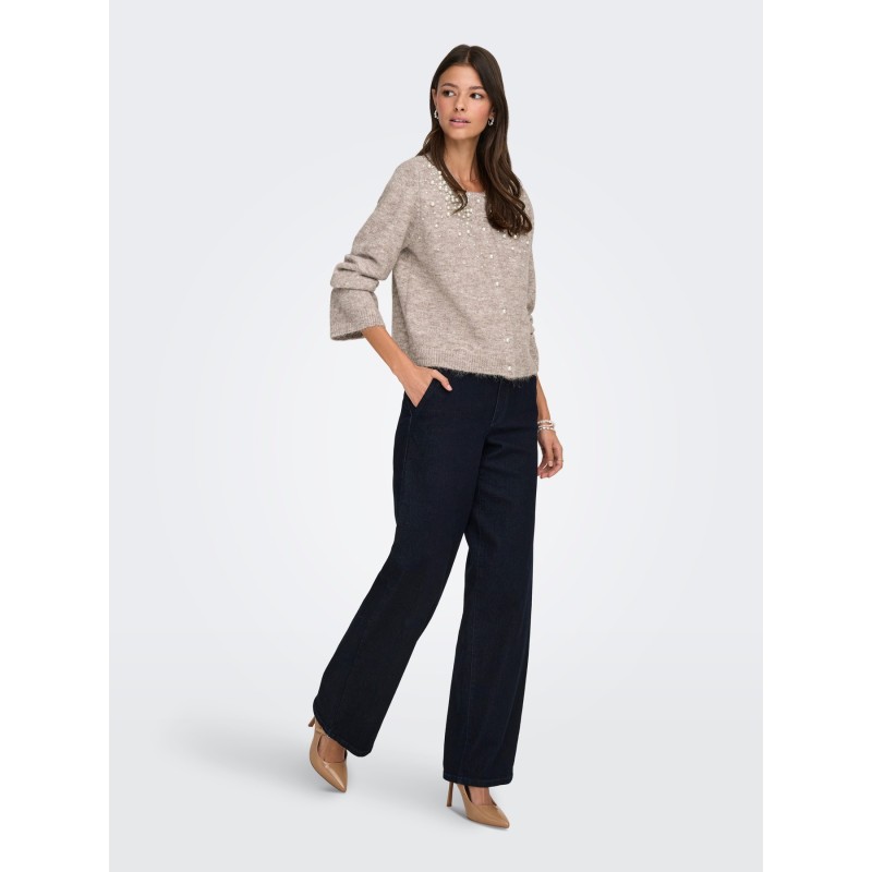 ONLMIGGIE LS O-NECK PEARL CARDI KNT NOOS