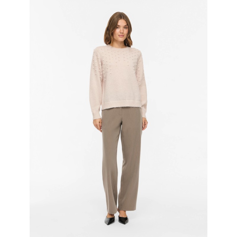 VITULI O-NECK L/S DOT KNIT TOP-NOOS