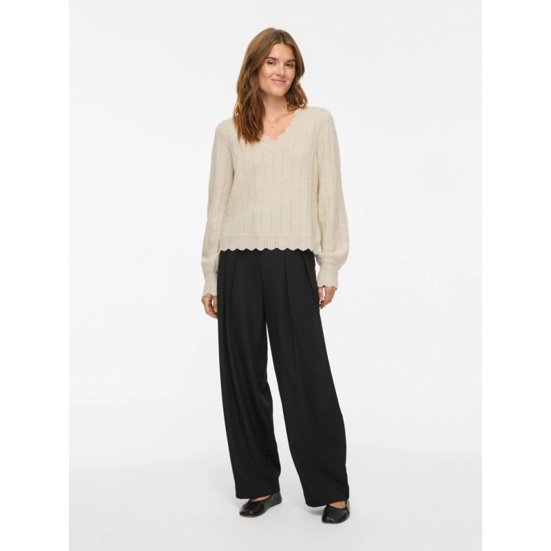 VIZIRA V-NECK L/S DETAIL KNIT TOP/VOL
