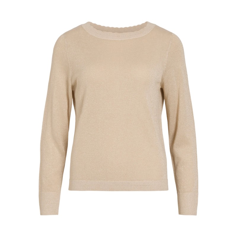 VIGINNY BOATNECK L/S GLITTER KNIT TOP/PB